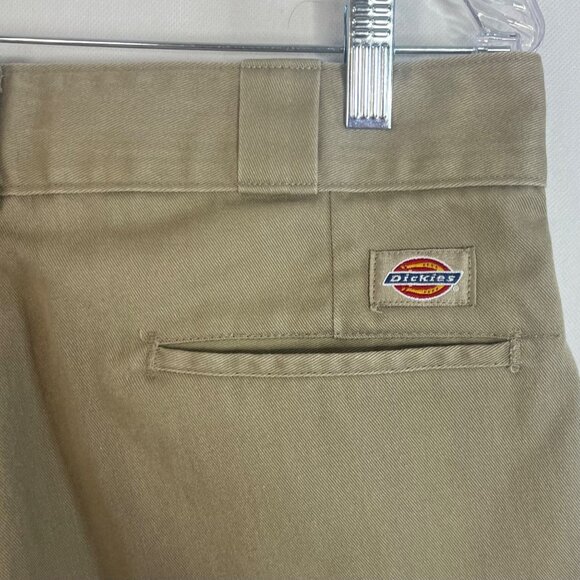 Dickies Work Pants Men 34 x 31 Beige Pockets Altered - Picture 7 of 9